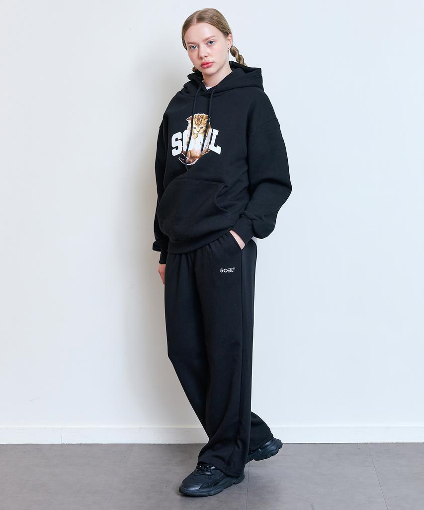5OML Wide Logo Pants (Black)