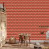 Wallpaper Argyle Diamonds Red and Coral for Living Room and Bedroom 50x1000