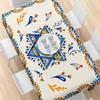 Jewish Culture Theme Rectangle Tablecloth for Table Decor Holiday Party Waterproof Reusable Table Cloth for Table Kitchen Dining