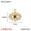 3PCS/LOT CARLIDANA Evil Eye Charms, Gold Plated Stainless Steel Zircon Pendants for DIY Jewelry Making
