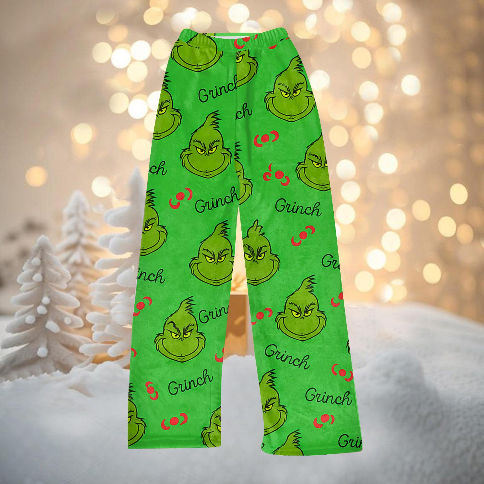 

Женские повседневные модные брюки с рождественским принтом, плюшевые повседневные брюки L