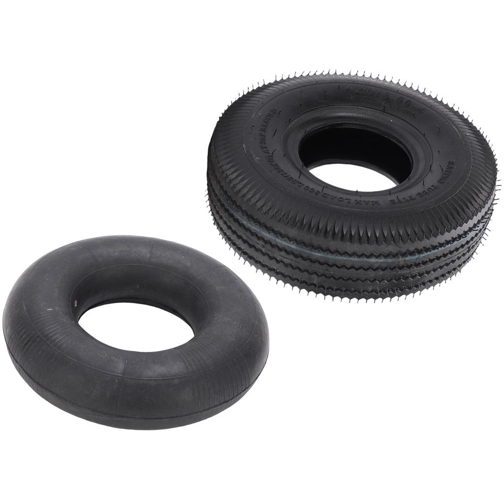 4.10 3.50 4 Tire and Inner Tube with Bent Valve for Lawn Mowers Garden Rototiller Snow Blower Hand Truck Wheelbarrow