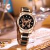 Women Quartz Watch Simulation Ceramic Rhinestone Butterfly Wristwatch