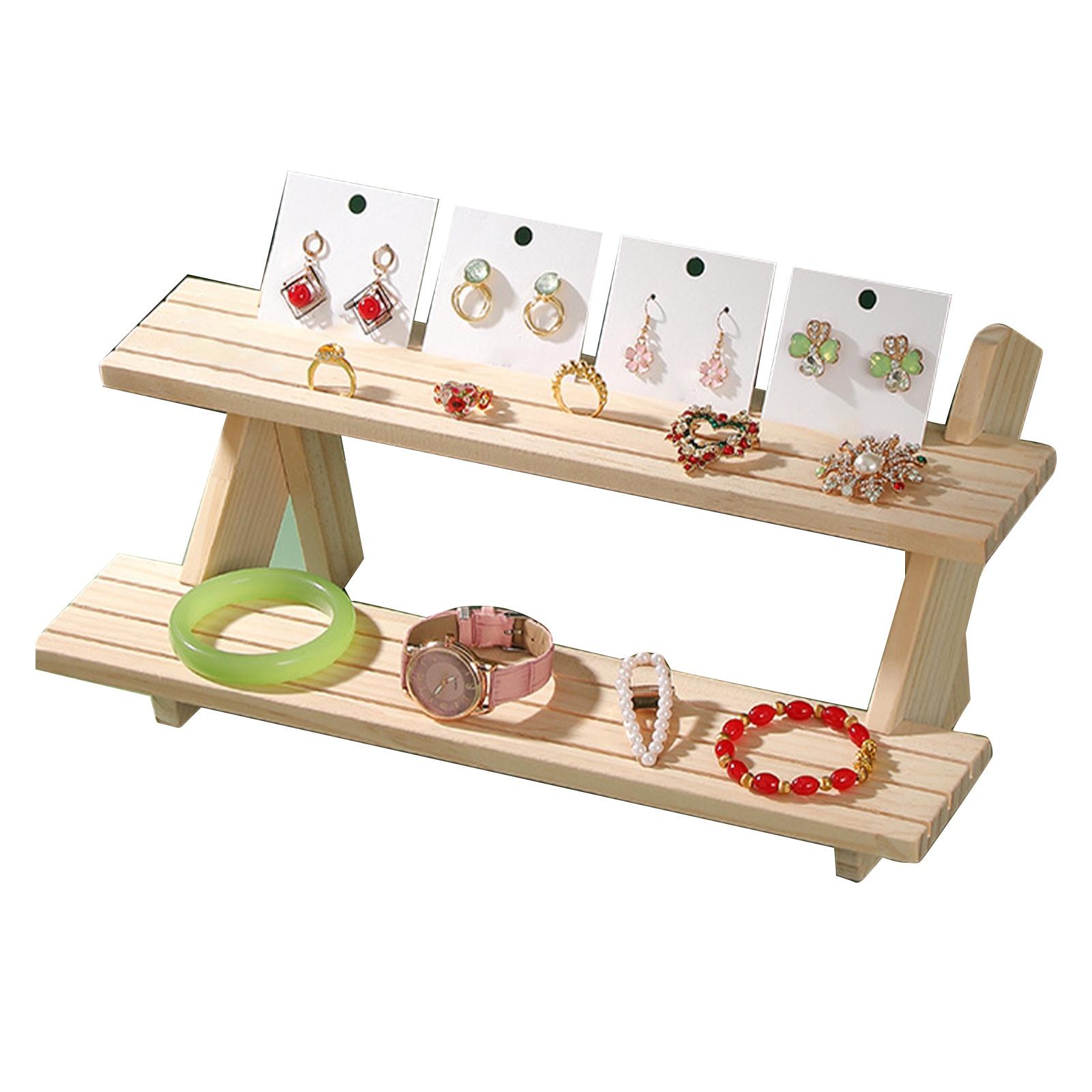 

Підставка-підвищення Дерев яна Багатоярусна Універсальна Вітринна Полиця для Роздрібної Торгівлі Ювелірні Вироби Фігурки Косметика