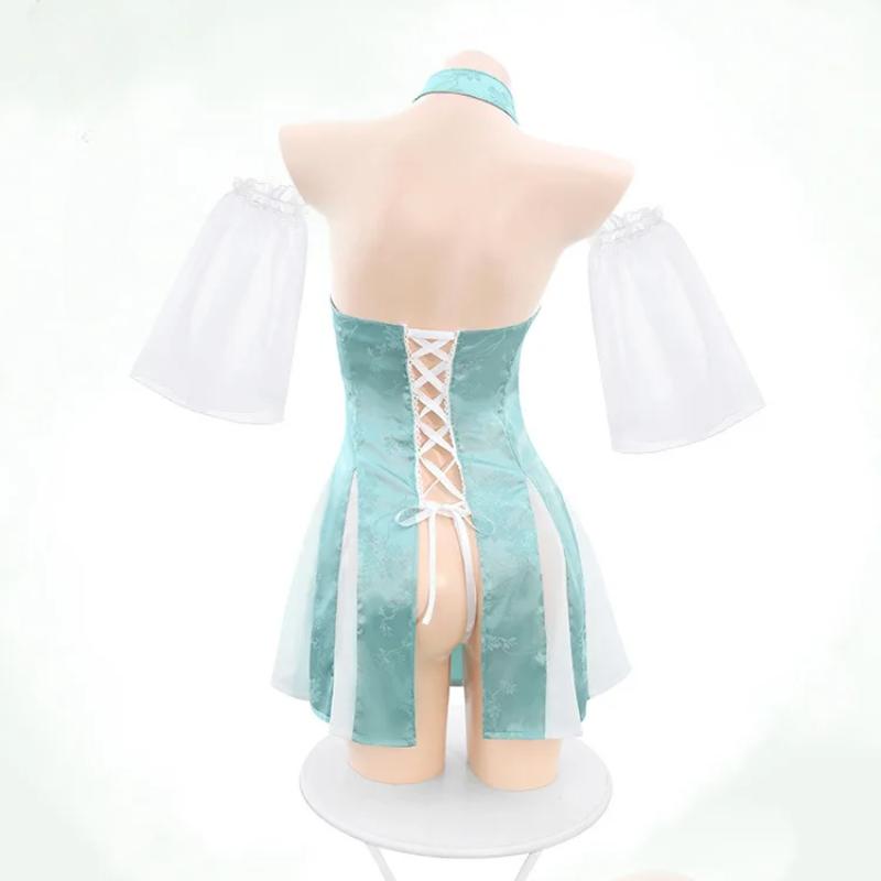 Classical Hanfu Skirt Cosplay Dancing Girl Exotic Costume Sexy Lingerie Enchanting Retro Tulle Perspective Hanfu Dress