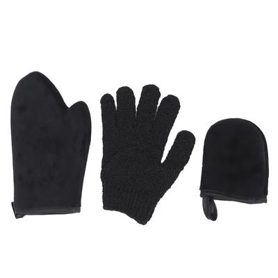 3 st Självbruningsvantar Applikatorset Självbrunare Rygglotion Applikatorvante med Exfolierande