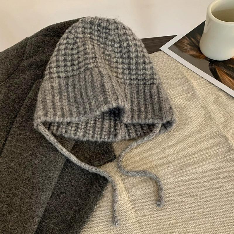 Korean Versatile Bucket Hat Winter  Keep Warm Earmuff Casual Knitted Hat For Women