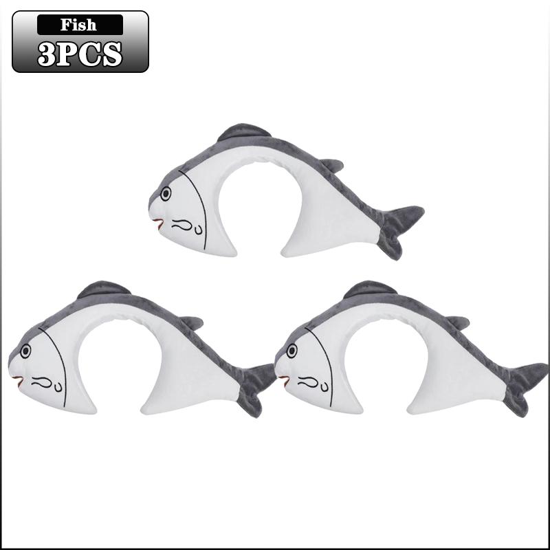 5PC Cartoon Funny Salty Fish Hair Bands Summer Women Cute Face Wash Headbands Funny Headband Animal Hair Bands Hair Decoration