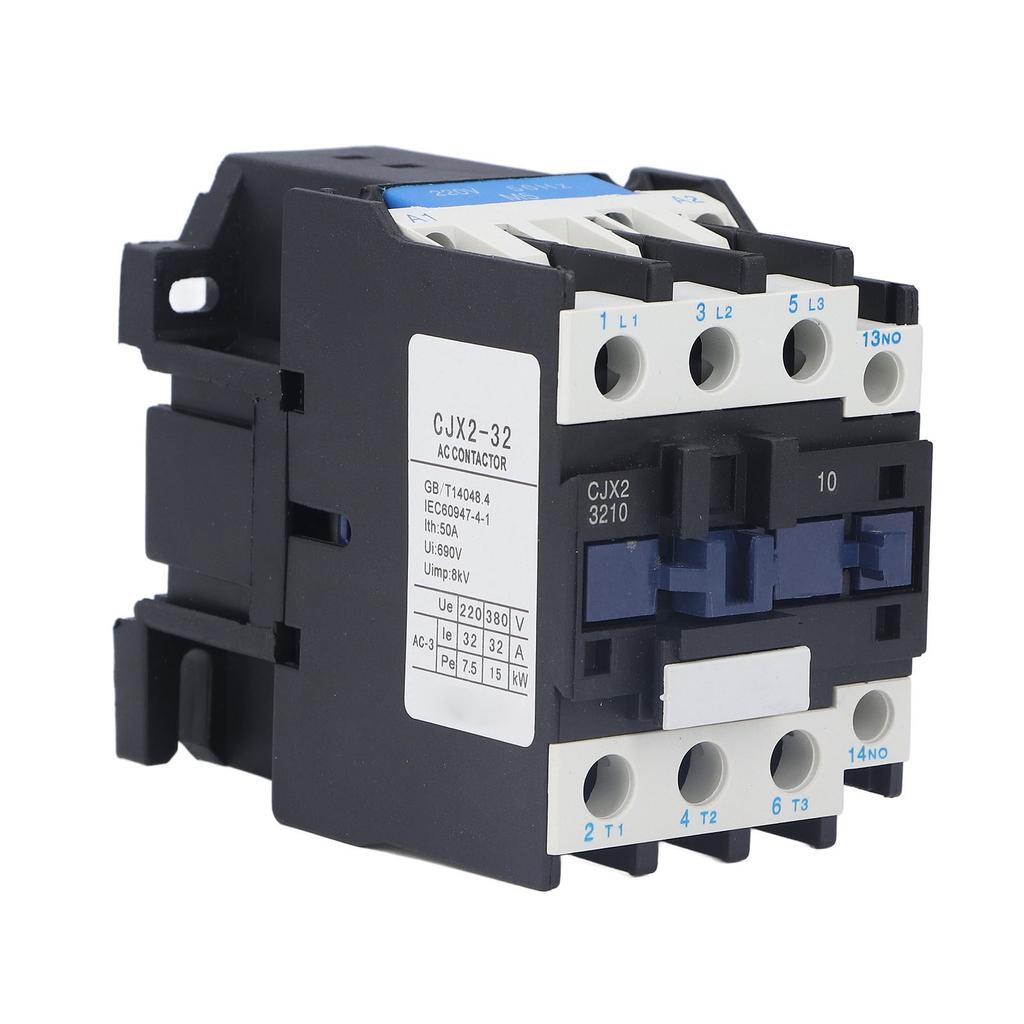 220V 32A AC Coil Contactor Normally Open Power Contactor Silver Alloy Contact CJX2?3210
