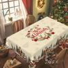 Vintage Christmas Tablecloth Merry Christmas Decoration For Home 2025 Xmas Navidad Notal Noel Table Cover New Year 2026 Gift