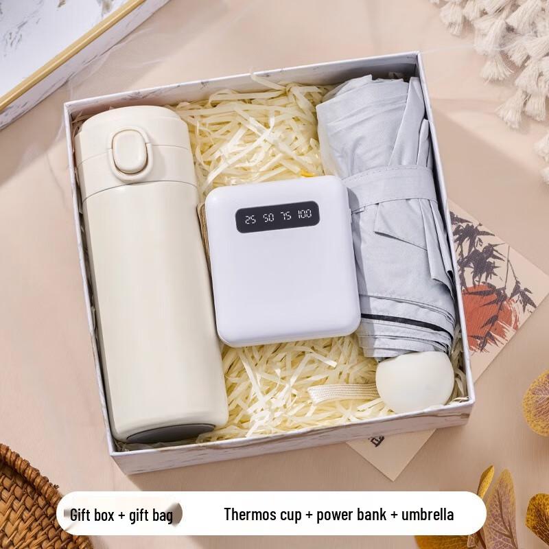 Summer Souvenir Gift Set 304 Insulated Mug, 2W Power Bank, Umbrella