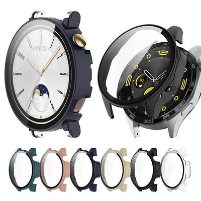 PC+Tempered Glass Protective Case For Huawei Watch GT4 46mm 41mm Full Screen Protector Shell Bumper Cover