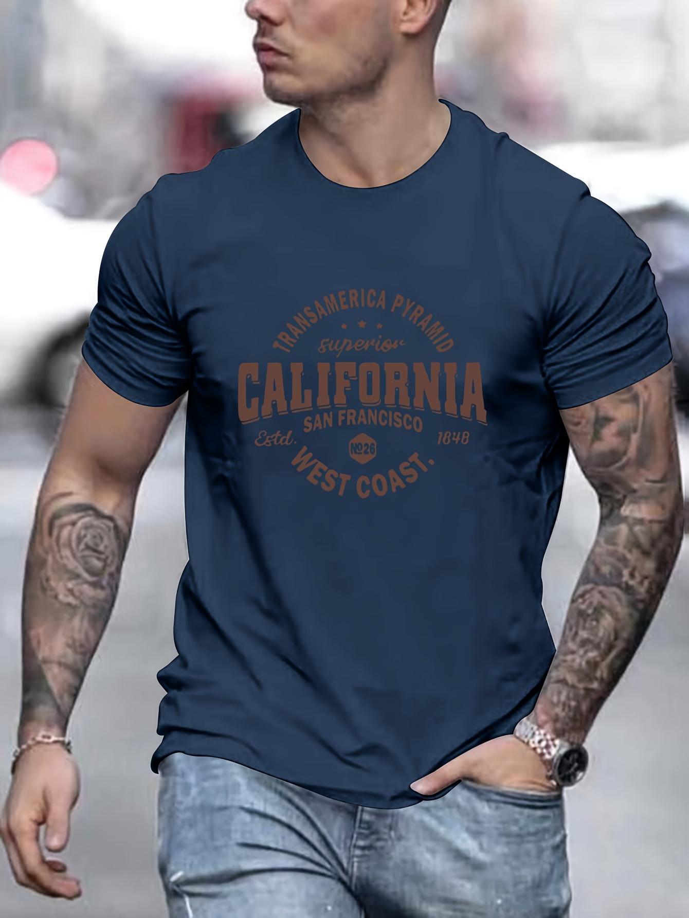 

Футболка мужская California Graphic Tee - San Francisco 1905 West Coast Design, повседневная футболка с коротким рукавом, машинная стирка, круглый вырез XXXXXL темно-синий