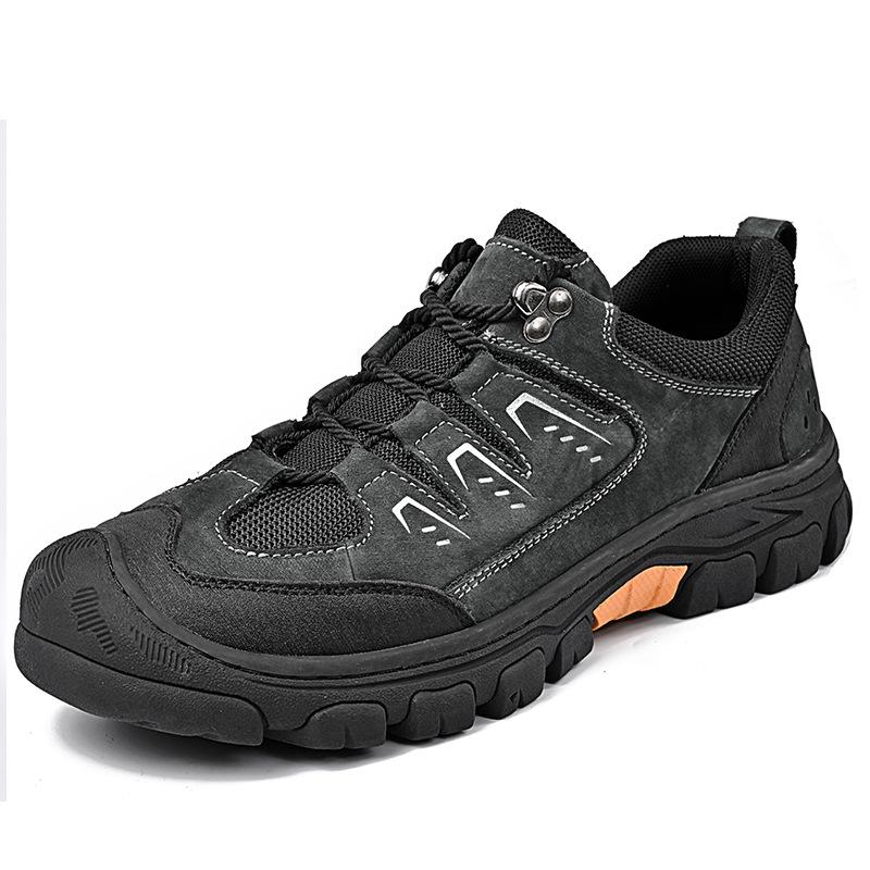 2025 Independent Station Explosive Leather Outdoor Tooling Shoes Men's Baotou Non-slip Low-top Hiking Shoes Casual