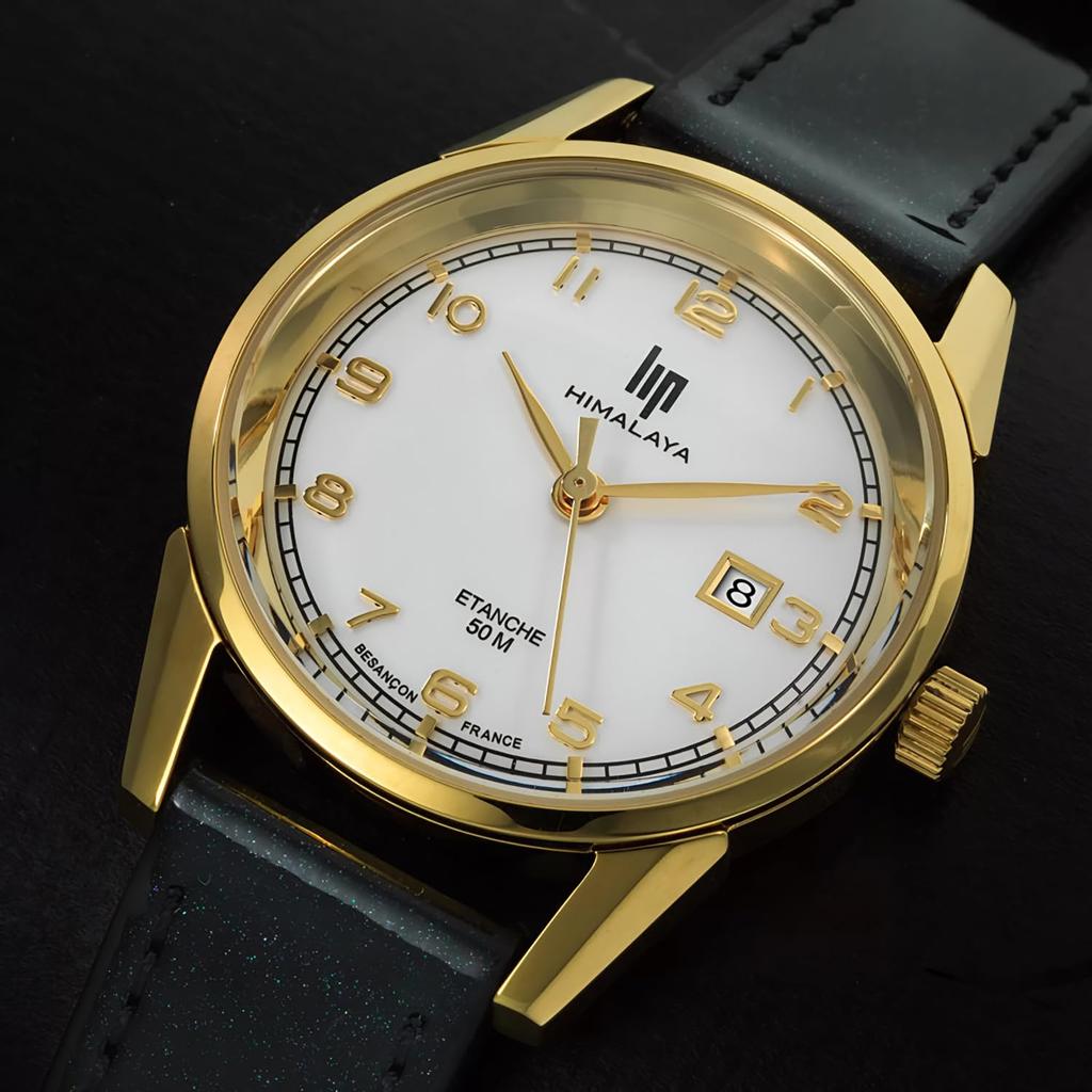 Authorized Dealer Lip Watch HIMALAYA 29 Watch 671613 Himalaya Gold with Shiny Black Leather Strap [LIP] Women's