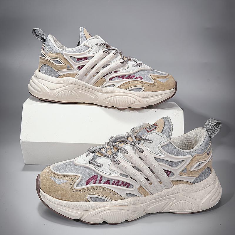 

Daddy shoes trendy men ins trendy shoes heightened platform couples European station large size 46 versatile summer breathable sneakers 36