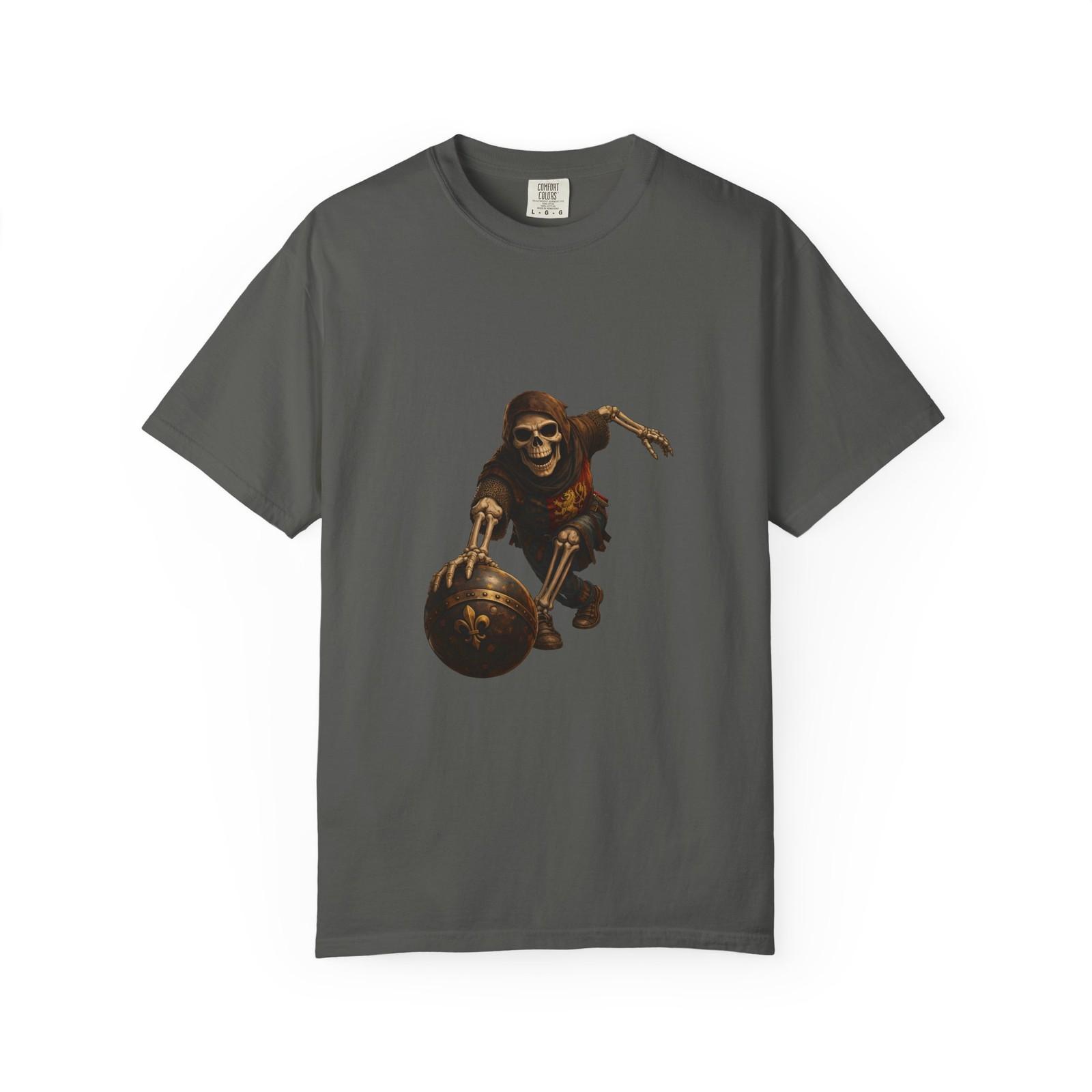 Medieval Skeleton Bowling T-shirt | Skull Bowler Graphic Tee S разноцветный