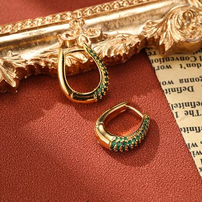 Orecchini Minimalisti Stile Instagram SUYU Zircone con Zirconi Micro Incastonati Orecchini Geometrici Regalo da Donna