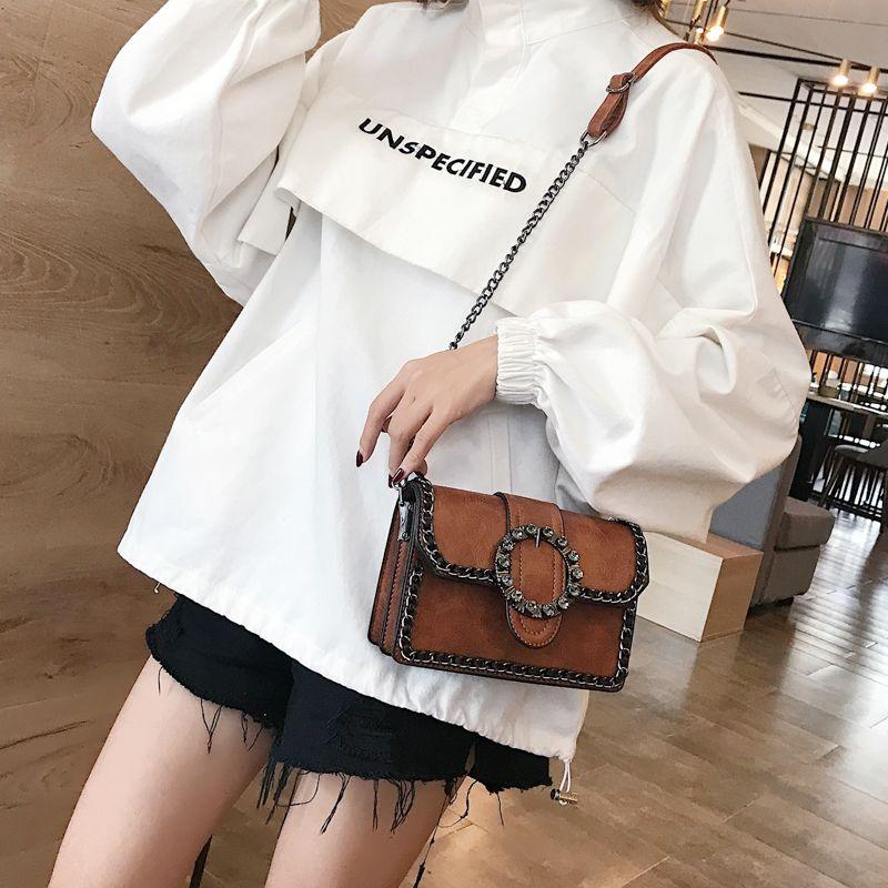 Senior Sense of Ladies Chain Bag Casual Versatile Crossbody Bag Fashion High-grade Single Shoulder Retro Hong Kong Style Small Square Bags