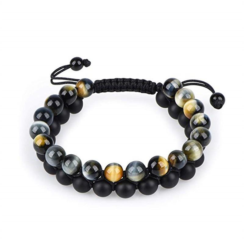 JYL TS Bracelet Trendy Volcano  Minimalist Design Brings Edge & Grounding Double layer tiger eye