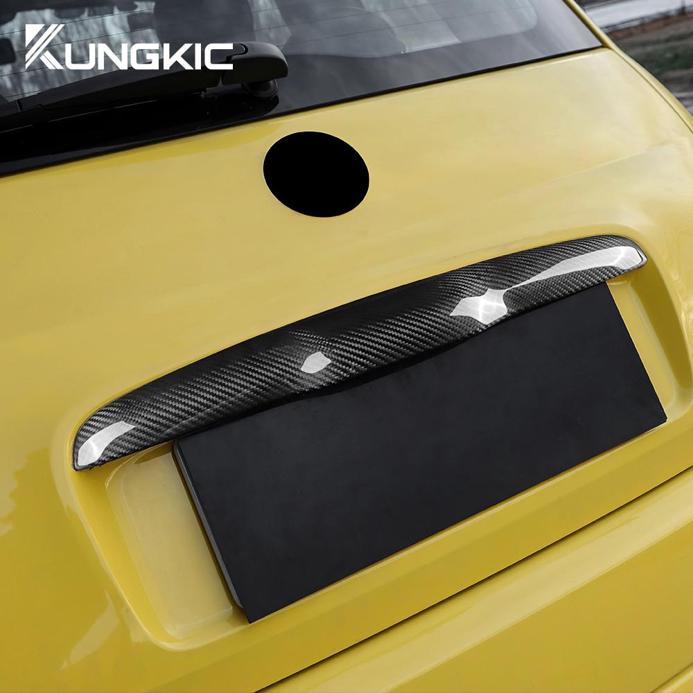 Real Hard Carbon Fiber Sticker For Fiat 500 08-23 Abarth 595 2012-2025 Abarth 695 2010-2025 Rear Trunk Lid Tailgate Handle Cover