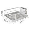 Multi-Functional Dish Drainer Rack with Utensil Holder Detachable Chopsticks Organizer Large Capacity Countertop Sink Shelf