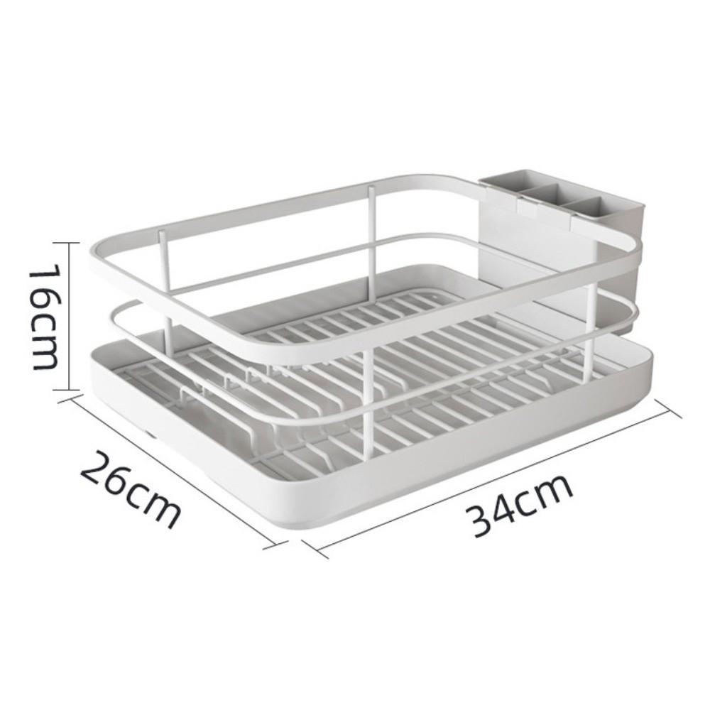 Multi-Functional Dish Drainer Rack with Utensil Holder Detachable Chopsticks Organizer Large Capacity Countertop Sink Shelf
