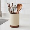 Ceramiczny stojak na sztućce z tacą ociekową Organizer na pałeczki Łyżka
