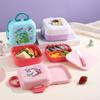 Two-Compartment Microwave-Safe Lunch Box Students Square PP PS Bento Container Portable Food Storage