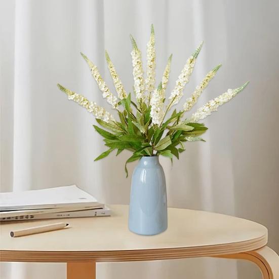 Single Stem Artificial Lavender Easy Care Not-fading Flower Arrangement Faux Silk Flower for Home Wedding Decoration