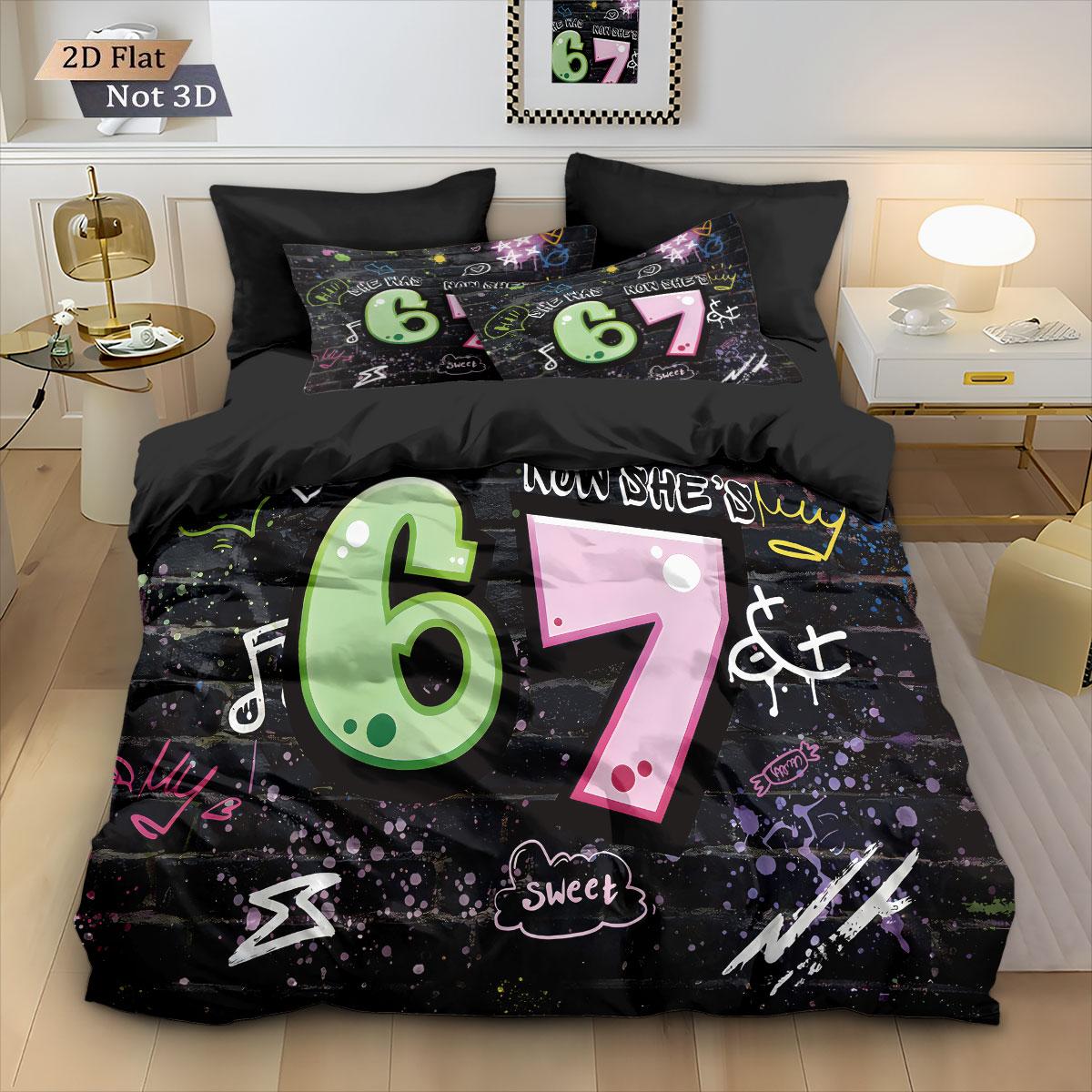 

3pcs Cyber Graffiti 67 Game Controller Printed Core Free Down Duvet Cover Set Multi Size Bedding Decoration Machine Washable 135x200cm