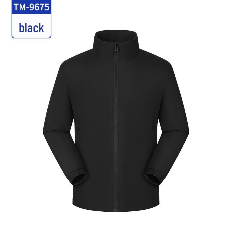 Stand Collar Down Jacket: Custom Embroidered Workwear Windbreaker for Autumn/Winter - Solid Color Block Design