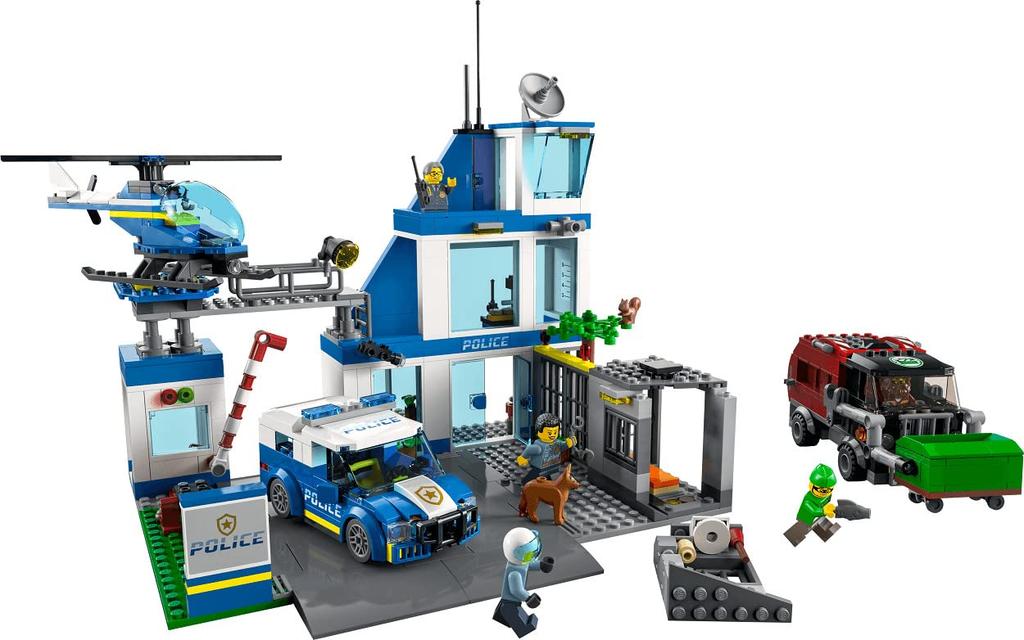 LEGO City Police Station Playset 60316 Building Blocks Educational Toy for Boys and Girls Ages 6 7 8 9 Police Car City Building