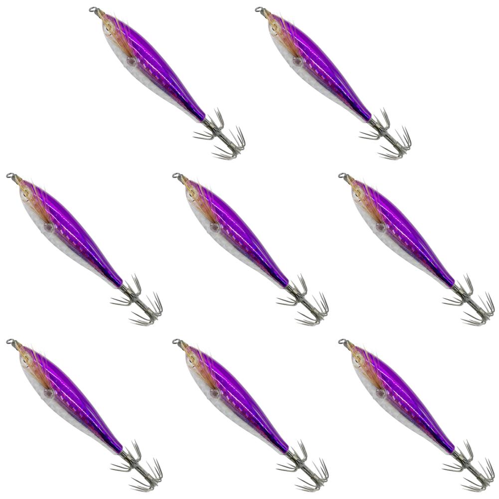2-10PCS 5.5g Laser Luminous Floating Horizontal Wood Shrimp Lure Squid Jigging Shrimp Hook Octopus Cuttlefish Fishing Baits