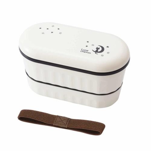 

Nakano Cat Lunch Box, 2-Tier, with Lunch Belt, White, Top Tier 390ml, Bottom Tier 250ml, Luna Chaton, Microwave Safe, MM-434