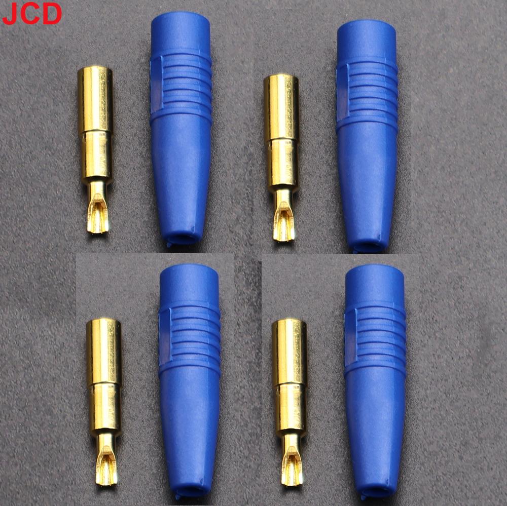JCD 4pcs New  4mm Plugs Gold Plated Musical Speaker Cable Wire Pin Banana Plug Connectors