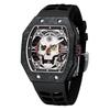 SEVEN XII Mechanical Automatic Skeleton Watch Carbon Fiber Tonneau Case Luminous Dial Waterproof Luxury Men's Black