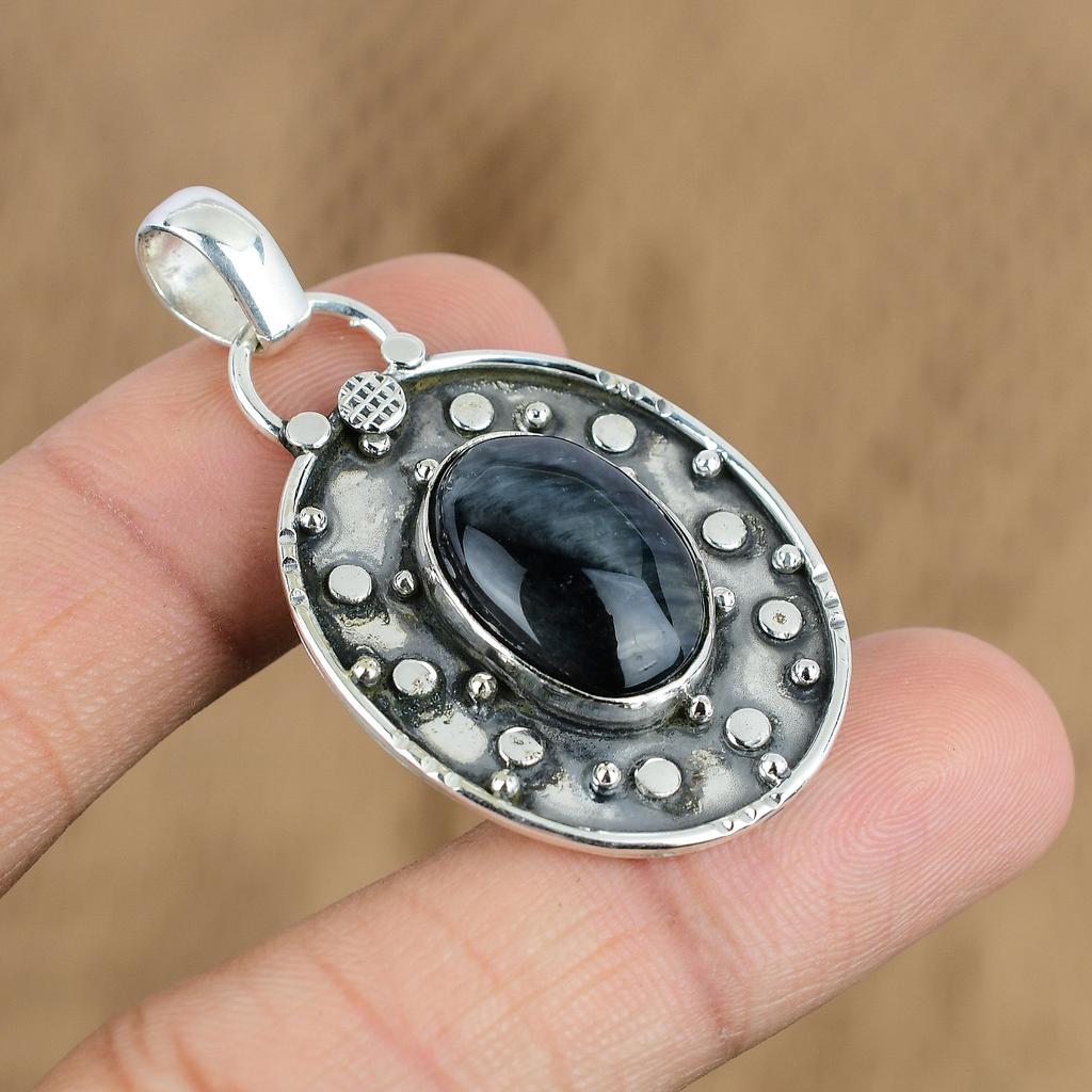 Natural Pietersite Gemstone Indian Jewelry 925 Sterling Silver Pendant For Women