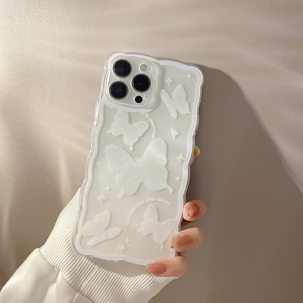 Butterfly-shaped IPhone 14 Pro Max Apple 15 Phone Case, Transparent 11-16 Simple and Stylish Phone Case