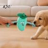 Puppy Training Toy Stuffed Vegetable Dog Toy, Interactive Squeaky Chew Plush Carrot Eggplant Dental Cleaning Green Pepper with Rope Arm for