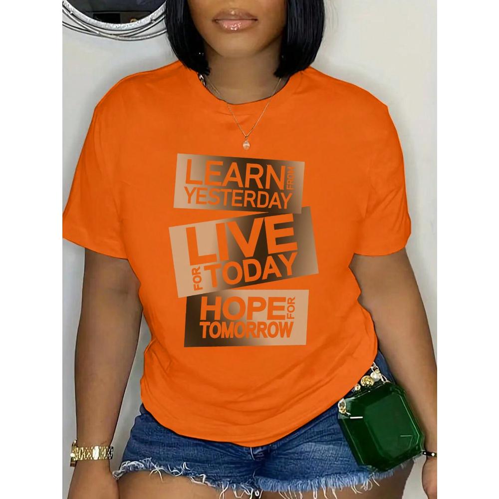 Футболка с круглым вырезом и коротким рукавом с принтом в виде букв УЧИТЕСЬ У ВЧЕРА — фото 11