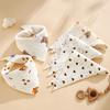 Baby Saliva Towel Class A Four-Layer Crepe Cartoon Snap-Button Bib Baby Triangle Scarf Newborn Bib