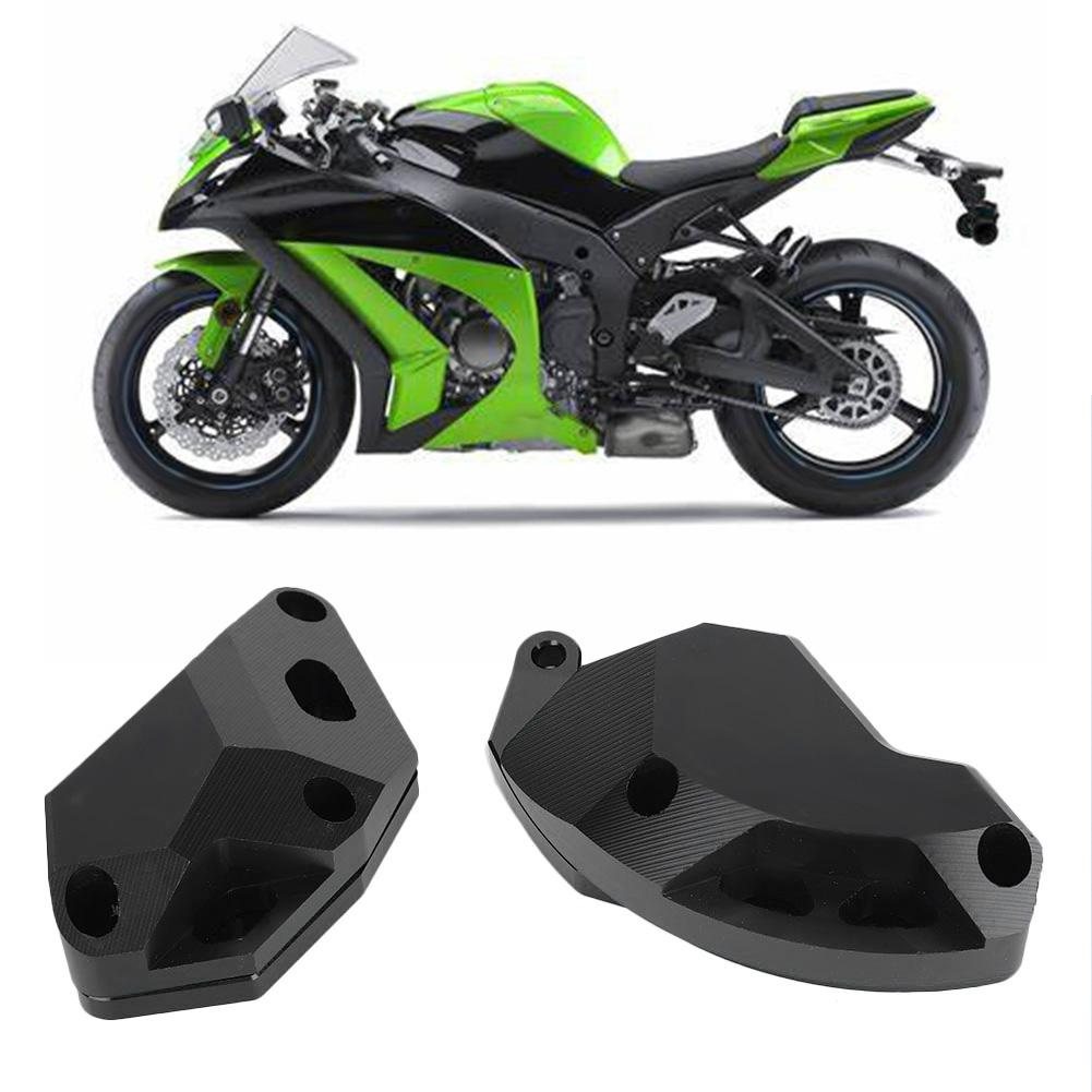 Motorcykel Motorskydd Slider Krockskydd Skydd Passar Kawasaki Ninja ZX‑10R 11‑17 Svart