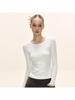 White Slim Fit Long Sleeve Crop Top - Autumn American Style