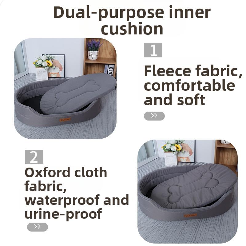 Dog Bed Mat Moisture-Proof All Season Use Chew Resistant Oxford Fabric Modern Solid Memory Foam Pet House