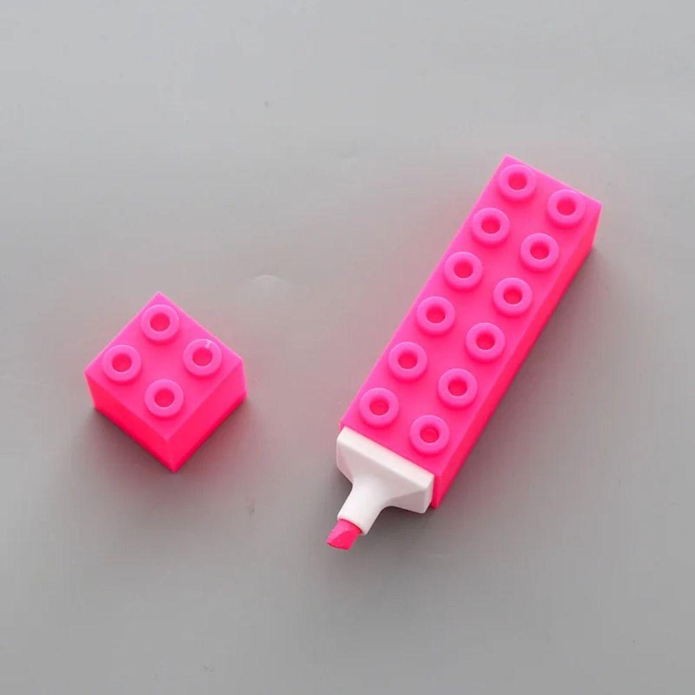 Plastic Building Up Block Highlighter Pen Colorful Markers Pen Art Stationery Highlighters Drawing Tools Office School Supplies