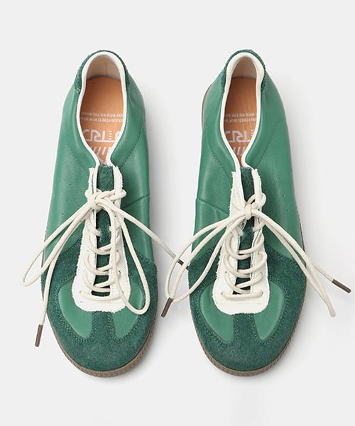Wetheroad Wtrd3128 Ader Cow Leather Washed German Army Sneakers Khaki Olive