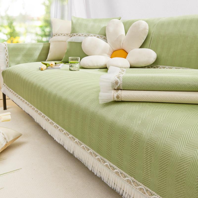 Ice Silk Sofa Cushion Summer Seat Cushion for Summer Non-Slip Leather Sofa Cover Cold Feeling Cover Towel Summer Cool Pad