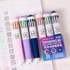 Color Pressbutton Ballpoint Pen With Sketching And Drawing For Students