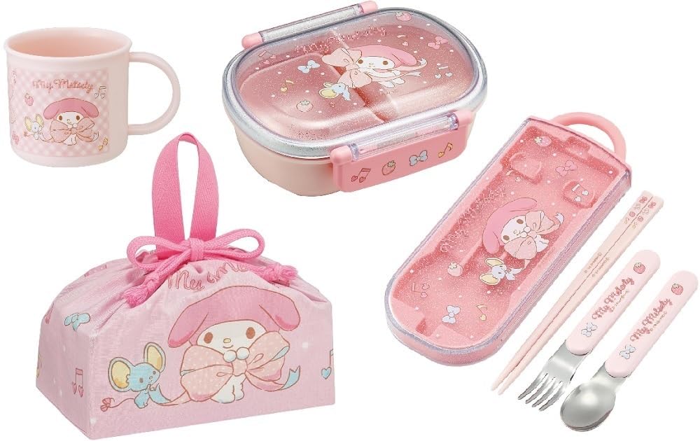 

Skater My Melody 25 Большой бант Антибактериальный Безопасный для посудомоечной машины Мягкая крышка Плотный Ланч Овал 360 мл Набор из трех предметов Ланч My Melody Детский набор ланч-бокса Коробка, Форма, розовый